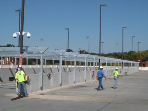 The steel fabrication for the WLU solar canopy utilized local Virginia companies