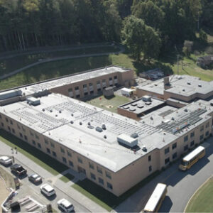 An aerial photo shows Wise Primary School in southwest Virginia.