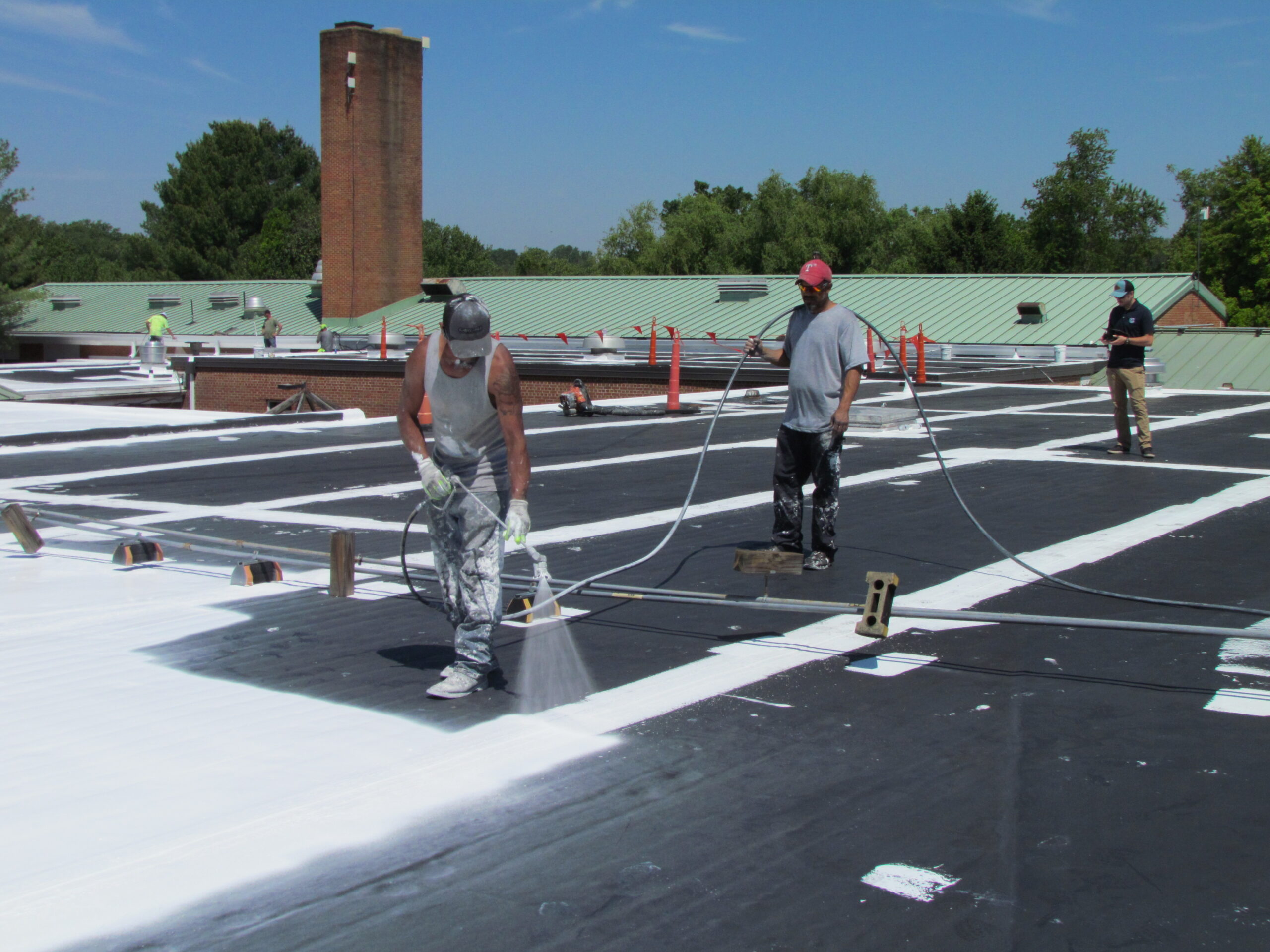 Application of roof restoration system at Orange County HS in Virginia