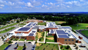 solar arrays at Huguenot High School in Richmond, VA